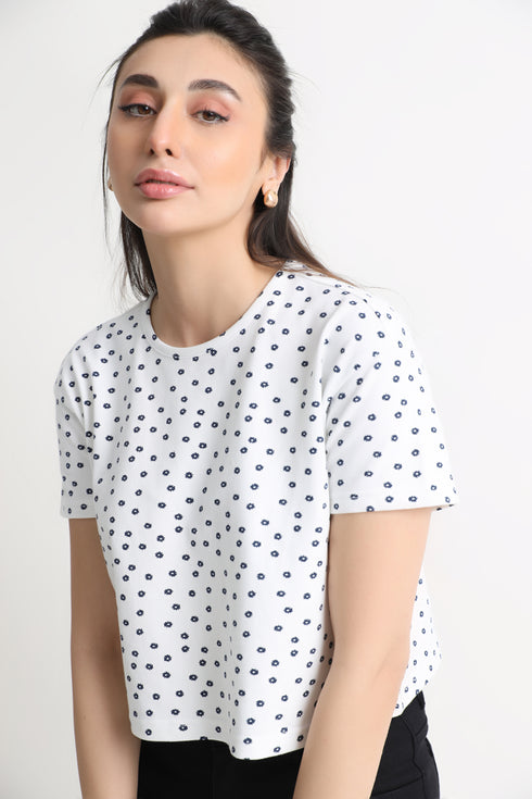 Floral Boxy Cropped T-Shirt